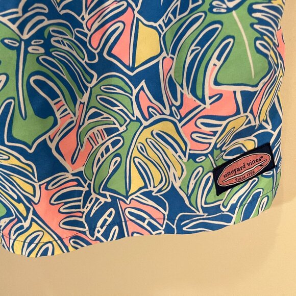 Vineyard Vines Men's blue, green, pink and yellow Swim Trunks M 6" inseam - Picture 1 of 4